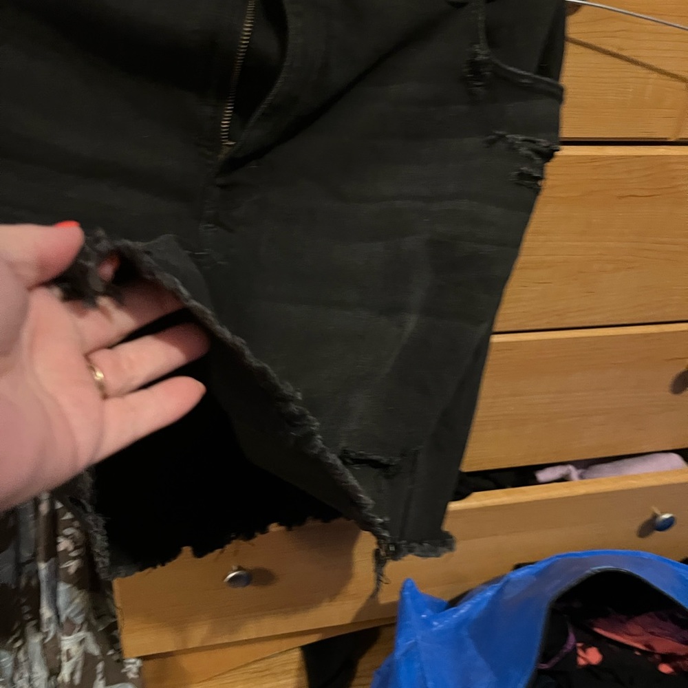 Black denim distress skirt size 20